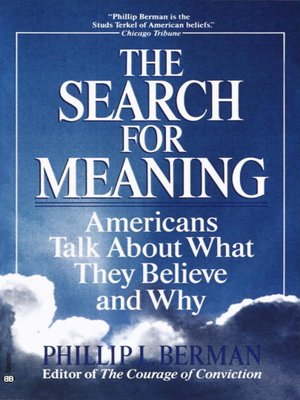 The Search for Meaning - ebook
